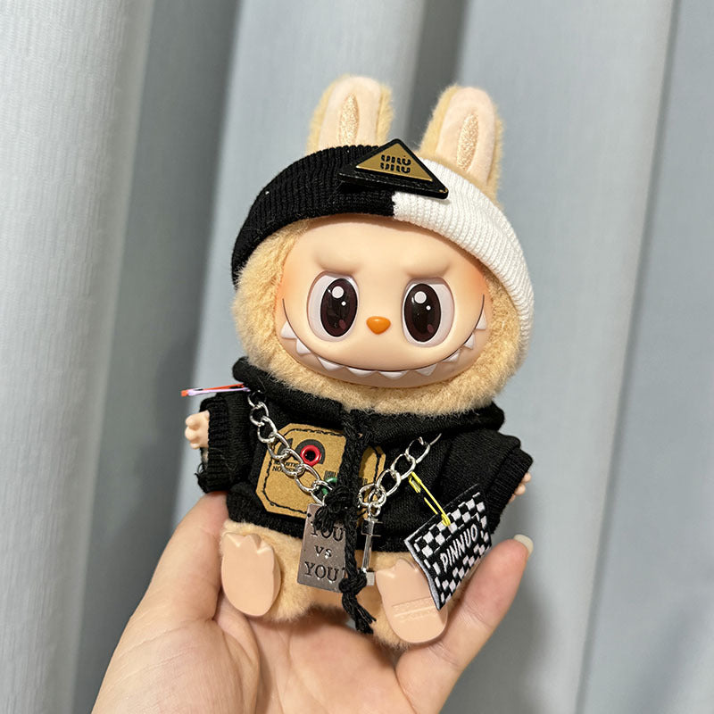 Only clothes] the first and second generation Labubu clothes pendant labubu sit party doll fluorescent bear flight suit