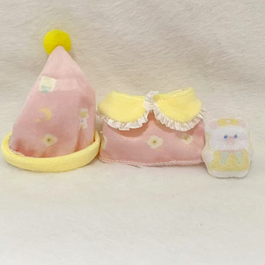 Labubu Doll Pajama Set - Nightcap & Rabbit Ears Style (Blue & Pink)