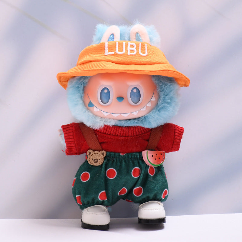Only baby clothes] one, two and three generations of pendants labubu clothes yellow hat watermelon suspenders pants cloth baby clothes
