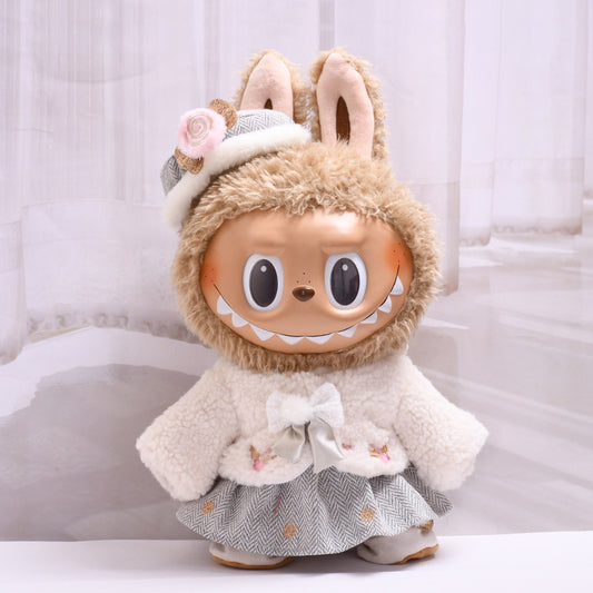 Only Baby Clothes] 38cm Labubu Doll Clothes 2024 Winter Belle Suit Labubu Baby Clothes Replacement