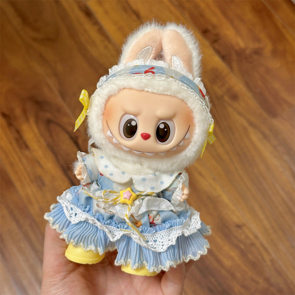 [Only Clothes] 17cm Blind Box Labubu Handmade Frog Piggy Stuffed Christmas Suit Labubu Hanging
