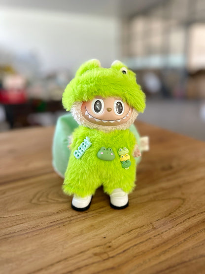 Garment Only] Vinyl Blind Box Macaron Labu Cloth Clothes Cute Plush Frog Two-Piece LABUBU Shoes
