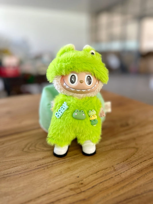 Garment Only] Vinyl Blind Box Macaron Labu Cloth Clothes Cute Plush Frog Two-Piece LABUBU Shoes