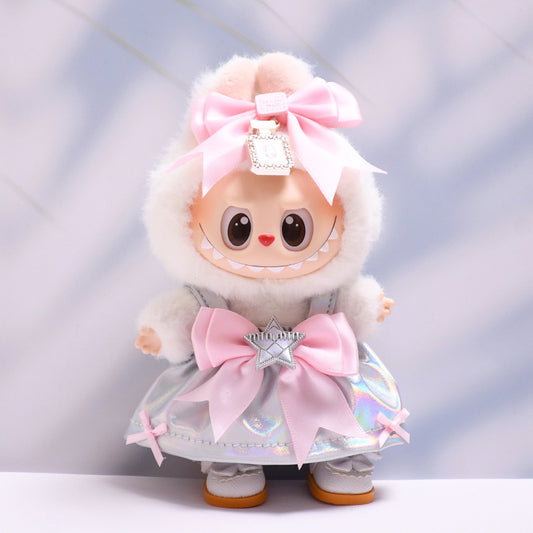 Only clothes] the first and second generation of blind box Labubu pendant baby clothes sparkling stars bow skirt suit cloth