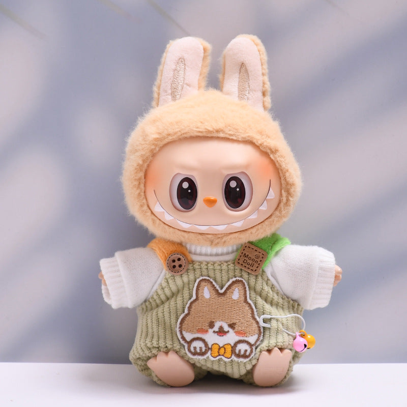 Only clothes] one or two generation pendant labubu small animal suspenders suit sit labubu change baby clothes