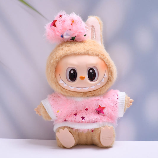 Labubu Doll Star Furry T-Shirt Outfit for 1st & 2nd Gen Pendants