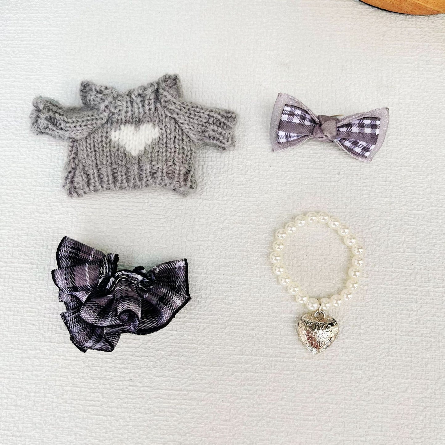 Labubu Doll Knitted Sweater Outfit with Skirt and Headwear