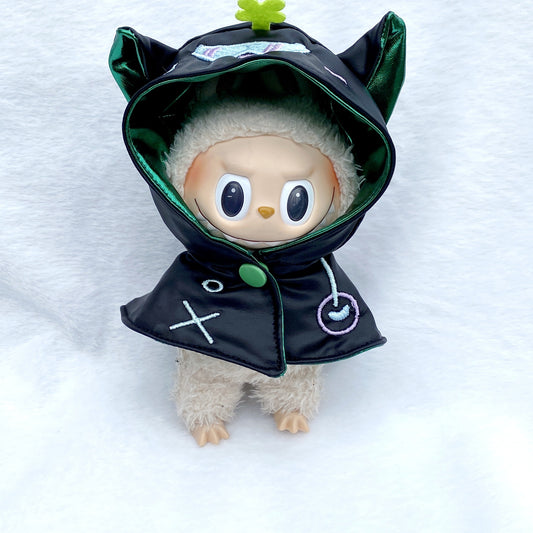 Labubu Baby Cloak - Halloween Bat Cloak for Labubu Doll (Black, Silver, Yellow)