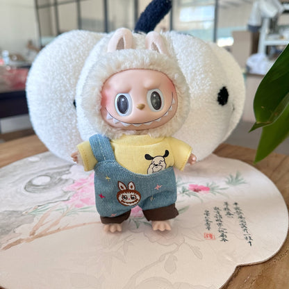 Only clothes] blind box pull cloth doll clothes LABUBU sit party doll suspenders puppy shirt suit