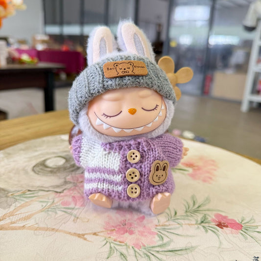 [Only Clothes] First, Second and Third Generation Labubu Clothes, Bear Label Hats, Sweaters, Bags, Suits, Labubu Clothing Replacement