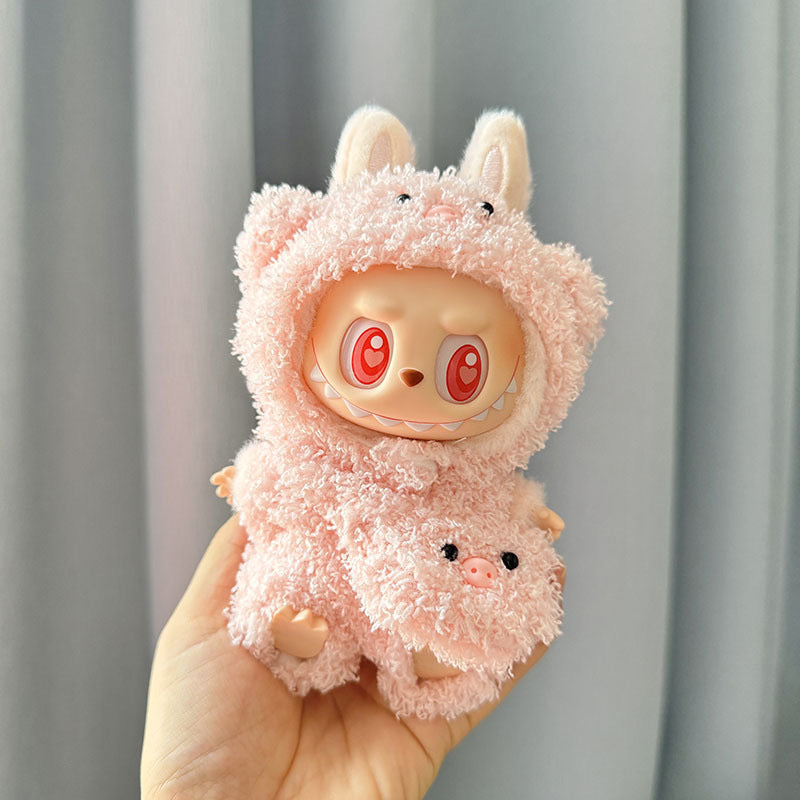 Only clothes] pull cloth doll clothes one, two and three generations of key chain LABUBU wear baby clothes small cherry blue shark