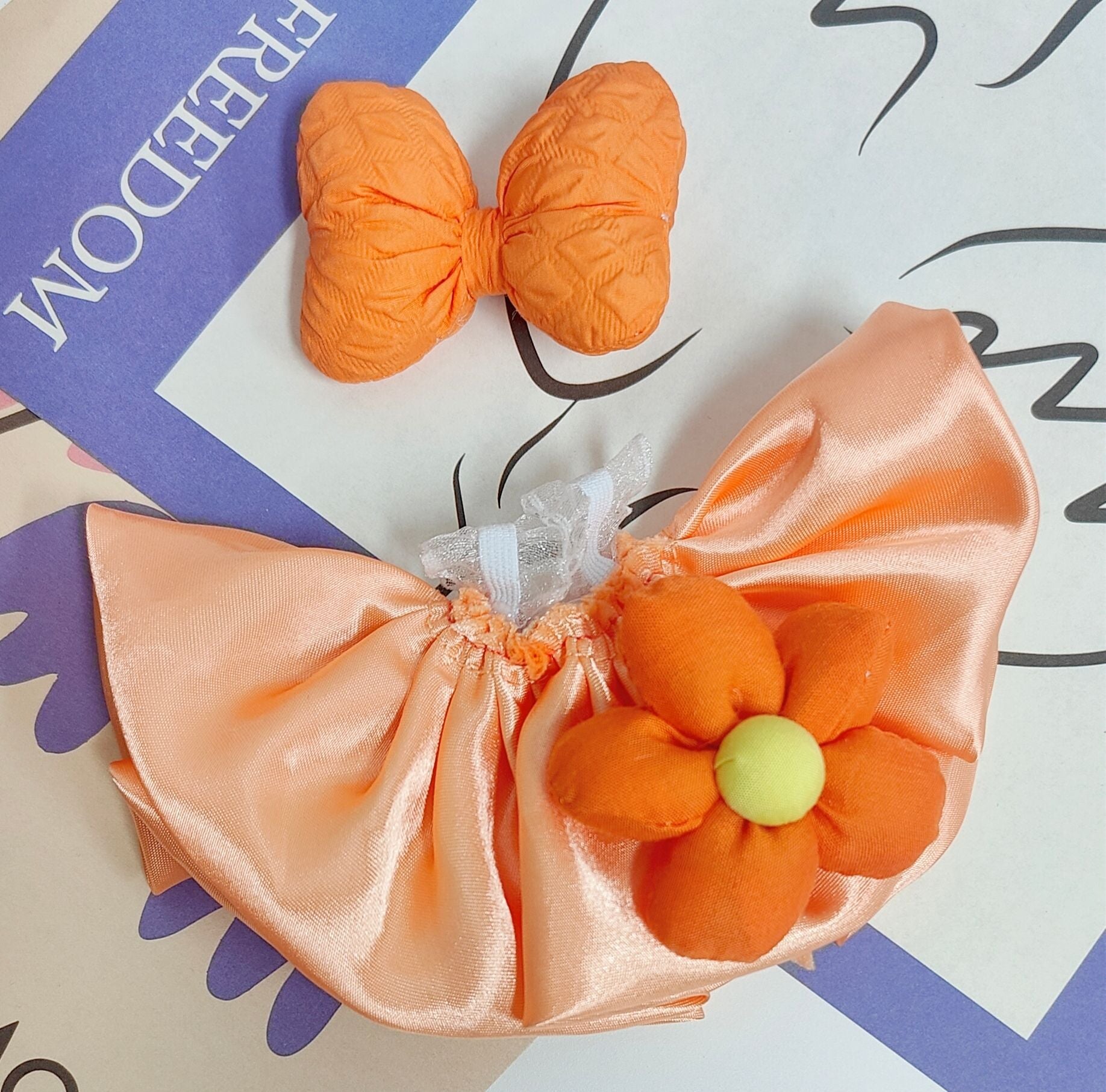 Labubu Doll Flower Dress with Bow - 15-20cm Outfit