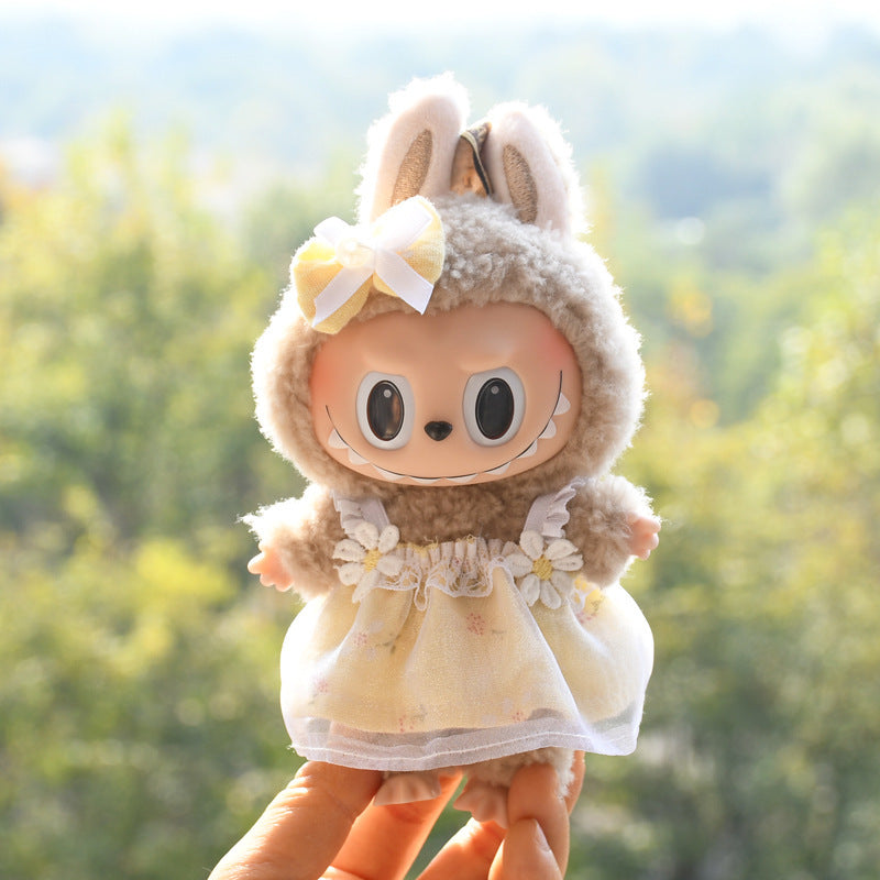 Only clothes] 17cm pendant pull cloth cloth for clothes spring and summer dress suit labubu baby dress cute