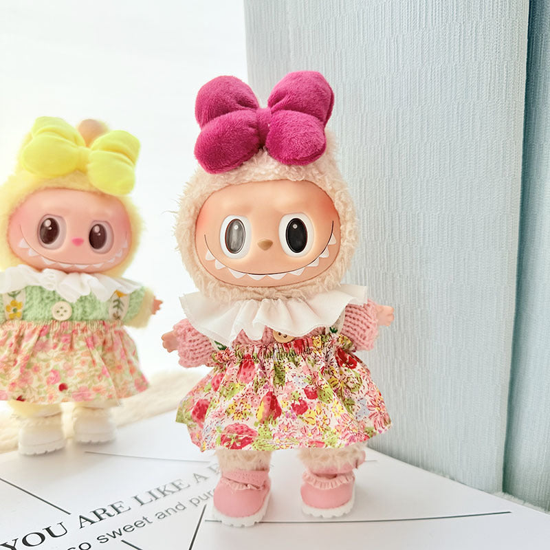 Only clothes for sale] first and second generation key chain Labubu clothes pendant cloth doll chocolate academy style