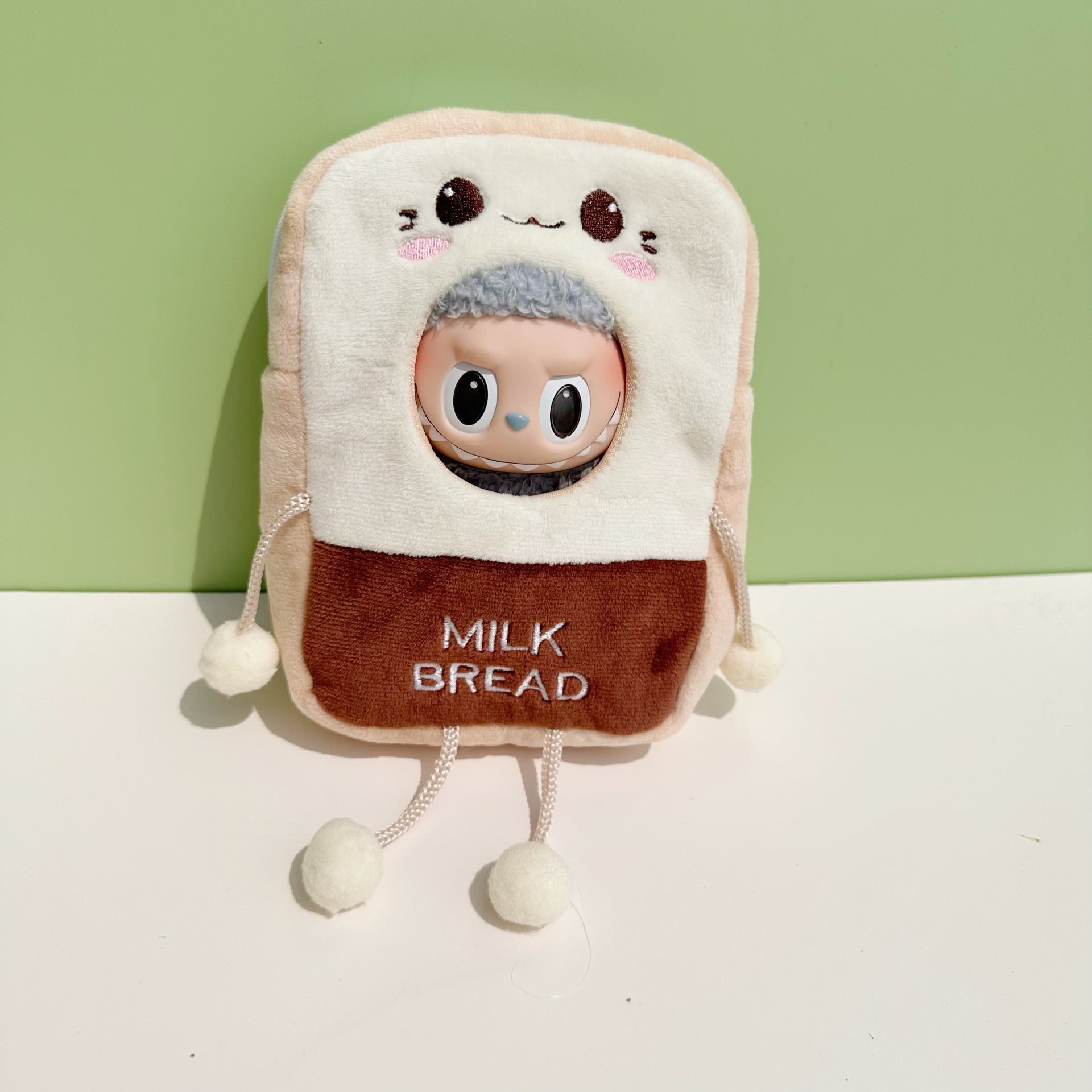 Only clothes] 17CM Rab cloth headgear key chain LABUBU outside with French fries potato chips bread baby hat