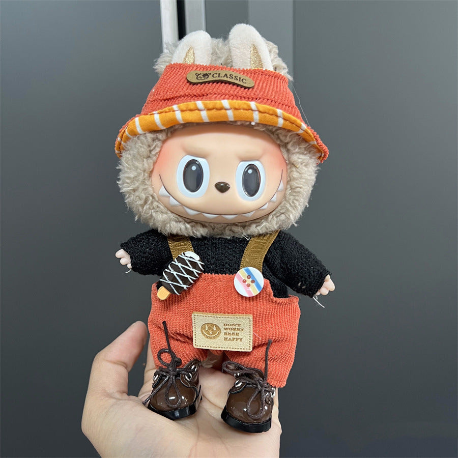 Labubu Wearable Doll Clothes 17cm Plush Cute Dress-Up Casual Outfit Skirt Fabric Clothes High Quality