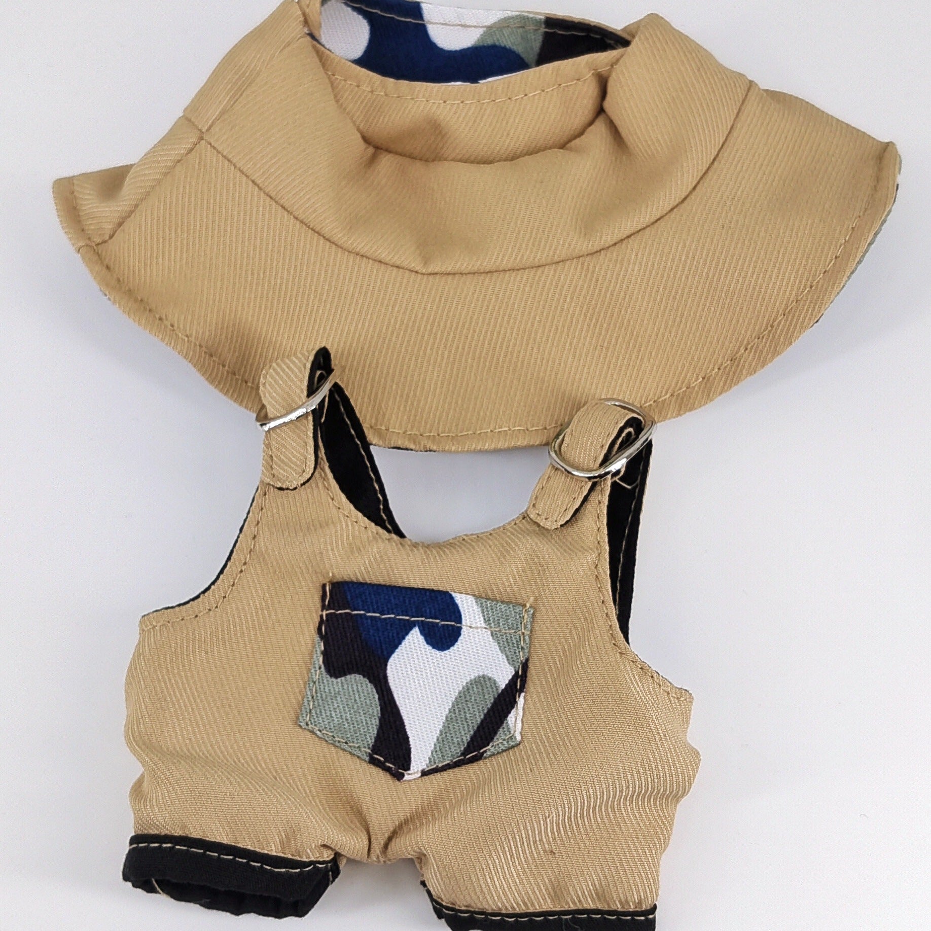 Labubu Doll Camouflage Suits - White, Dark Pink, Black, Camel