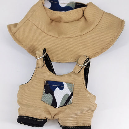Labubu Doll Camouflage Suits - White, Dark Pink, Black, Camel
