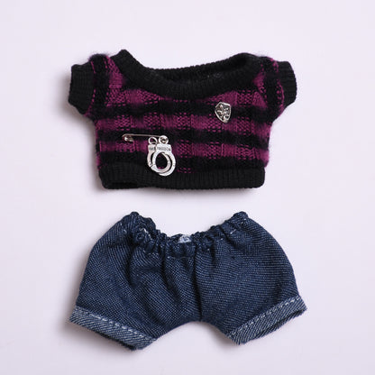 Only clothes generation two generation blind box cloth cloth pendant clothes striped knitted jeans Labubu change baby clothes