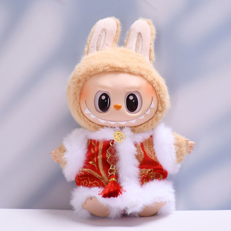 Labubu Doll New Year's Blessing Cloak & Tang Suit Outfit for 1st & 2nd Gen Pendants