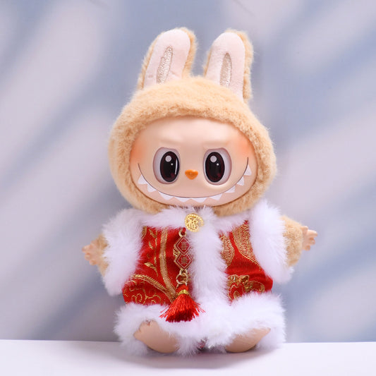Labubu Doll New Year's Blessing Cloak & Tang Suit Outfit for 1st & 2nd Gen Pendants