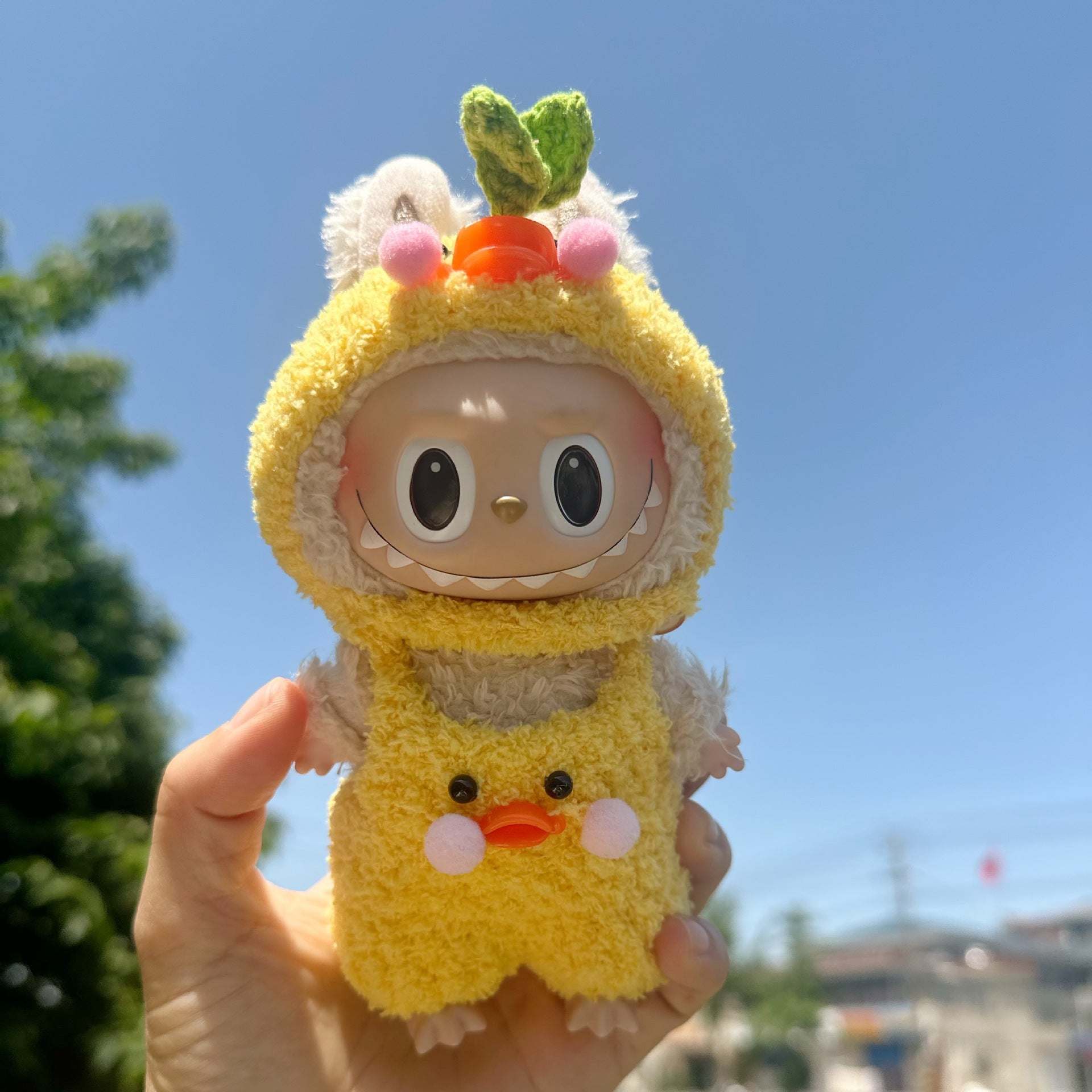 Only clothes] 17CM pendant cloth cloth clothes handmade avocado suit LABUBU bow bear