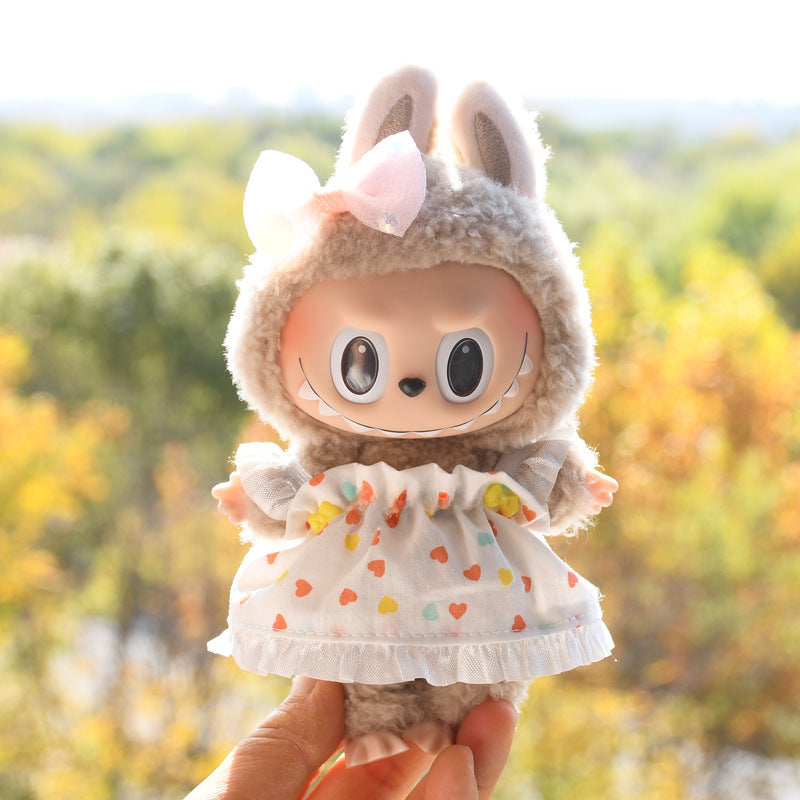 Only clothes] 17cm pendant pull cloth cloth for clothes spring and summer dress suit labubu baby dress cute