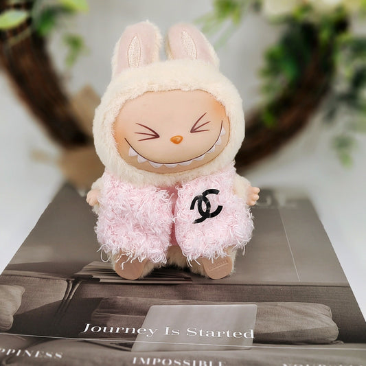 Labubu 17cm Doll Fashion Vest Outfit - Pink & White