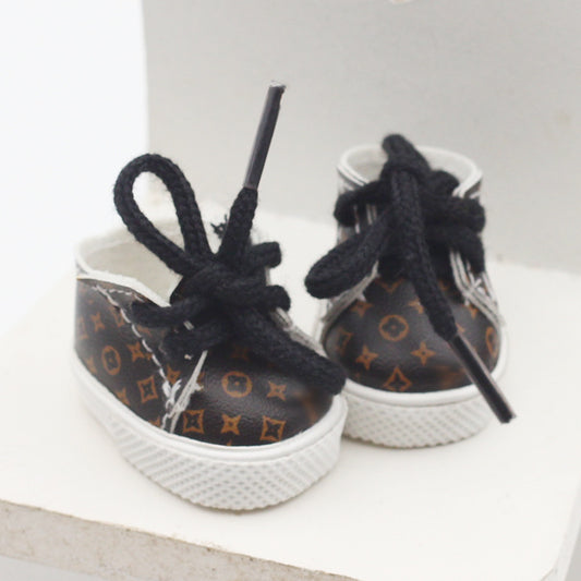 Labubu Doll Shoes for 10cm & 17cm Vinyl Dolls - Round Toe Cotton Shoes