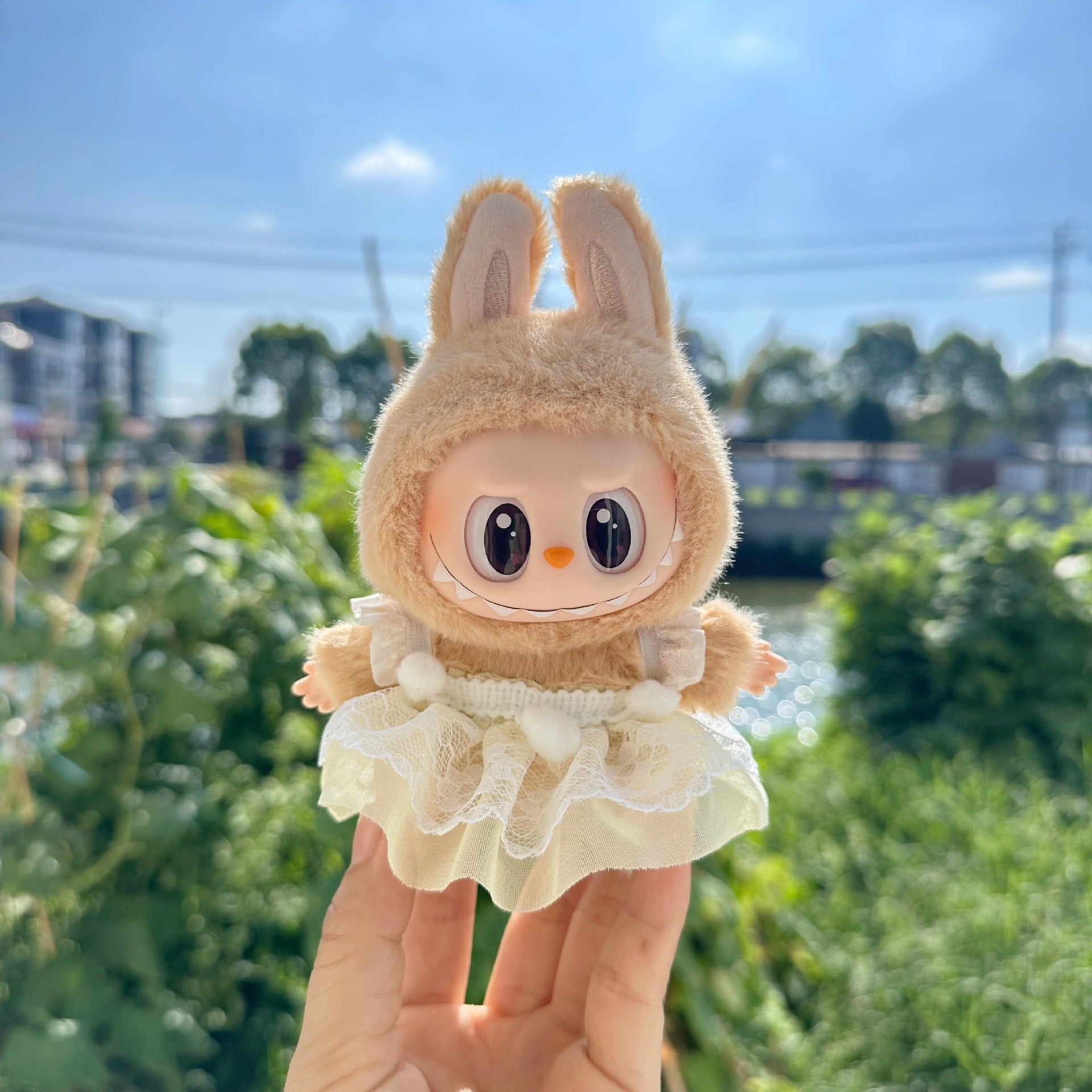 Clothes Only] First/Second Generation Labubu Clothes Pendant Rab Cloth Sit Party Baby Clothes Sweet Slip Skirt Cute