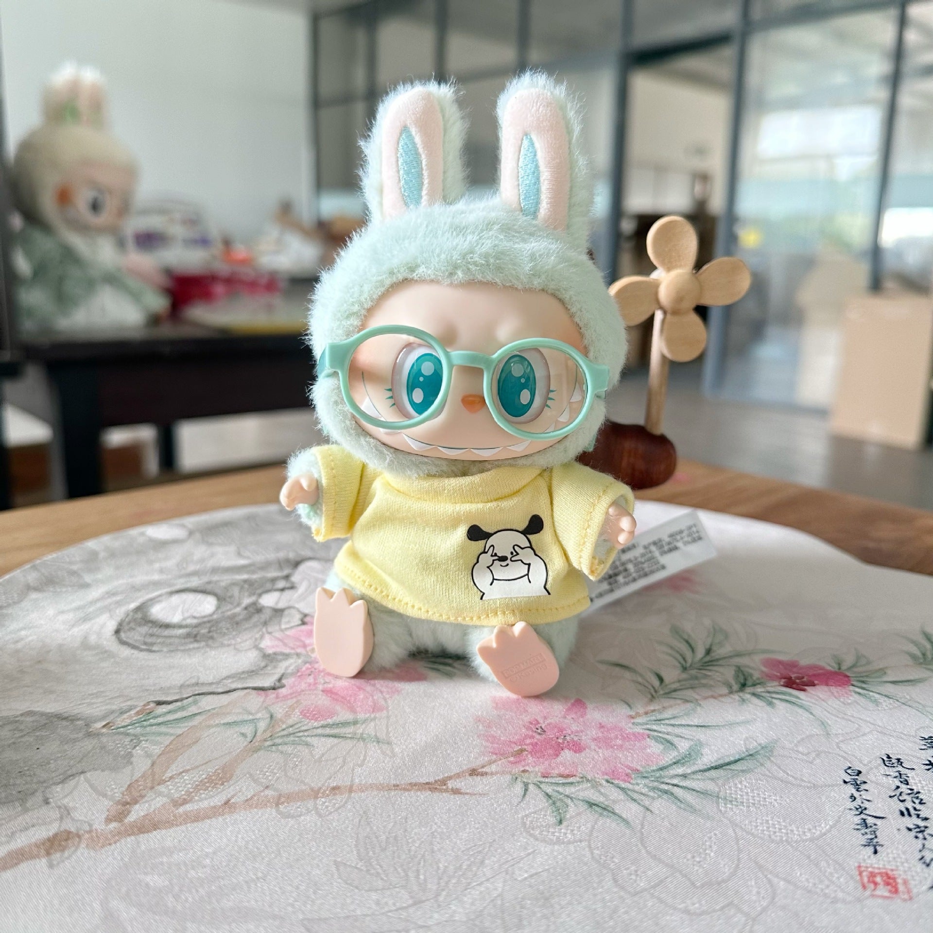 Only clothes] second generation Labubu doll clothes pendant cloth cloth sit party doll yellow puppy clothes