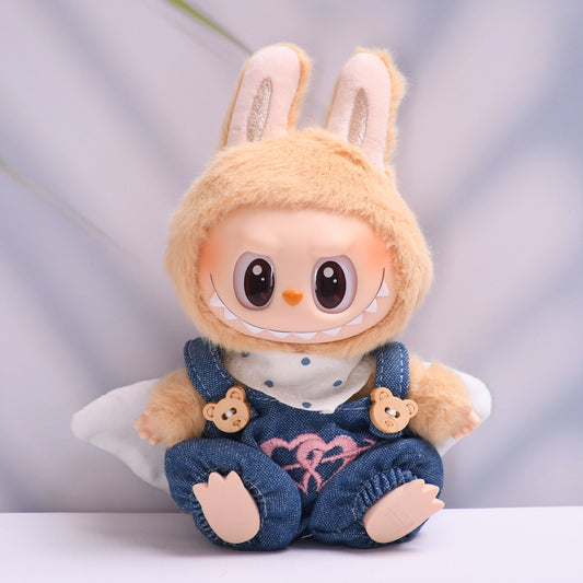 Clothes Only] Second Generation Blind Box Pendant Sitting Party labubu Cupid Love Strappy Pants Cloth Doll Coat
