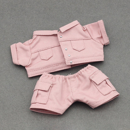 Pendant Labubu Doll Coat One, Two and Three Generation Labubu Doll Denim Jacket Coat Pocket Pants suit