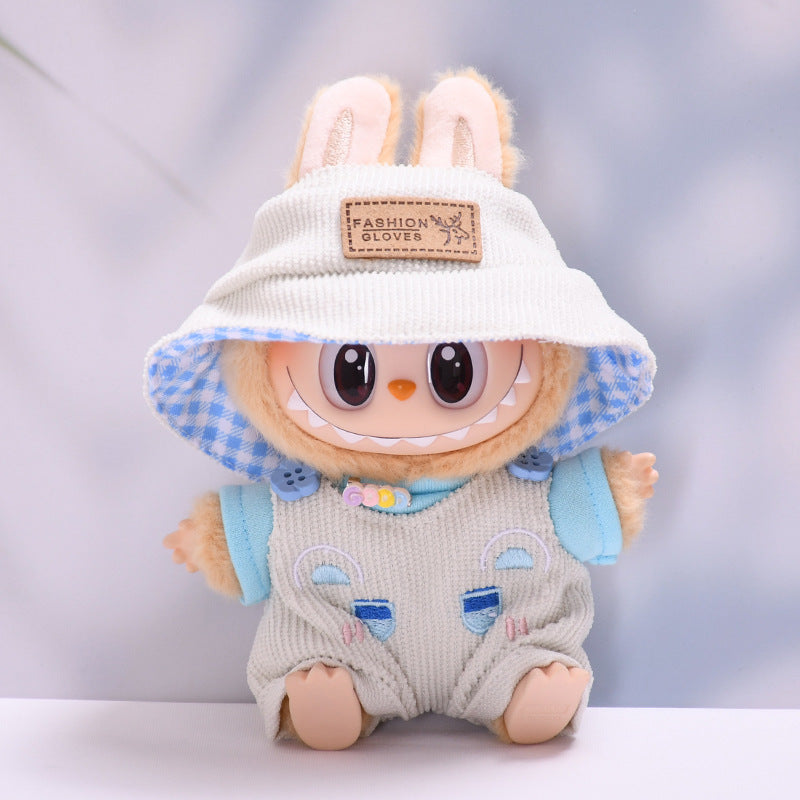 Only clothes] the first and second generation of blind box pendant pull cloth for clothes cartoon suspenders pants hat Labubu doll clothes