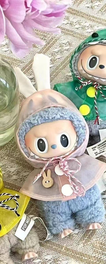 17CM Labubu Doll Coat Labubu Vinyl Doll Raincoat Change Bubble Mart Doll Change Doll