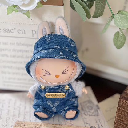 Labubu Denim Outfit for 17cm Sitting Doll - First & Second Gen