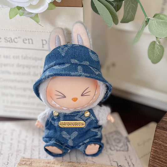 Labubu Denim Outfit for 17cm Sitting Doll - First & Second Gen