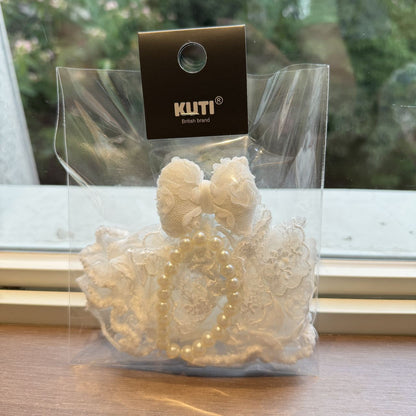 Labubu Doll Clothes - Pearl Necklace & Petal Gauze Skirt Outfit