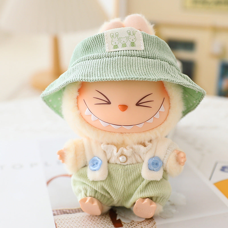The second generation of cloth cloth clothes vinyl doll sitting party labubu replacement pants hat shoes