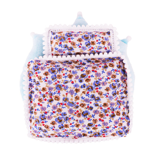 Labubu Doll 17cm Pull Cloth Bed Set - Light Blue, Matcha, Pink