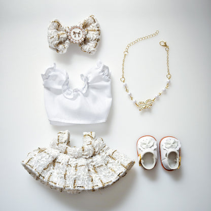 Labubu Doll Outfit Set - 4-Piece Skirt & Accessories for 15-17cm Vinyl Doll