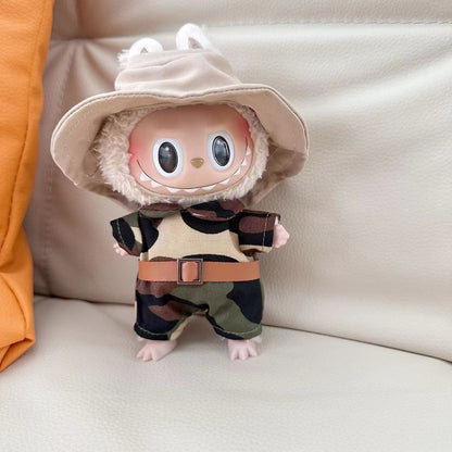 Only clothes] 17CM blind box cloth clothes pink small fragrant wind suit key chain LABUBU for blue skirt