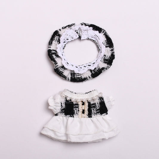 Labubu Doll Plaid Skirt Outfit - Baby Clothes Style