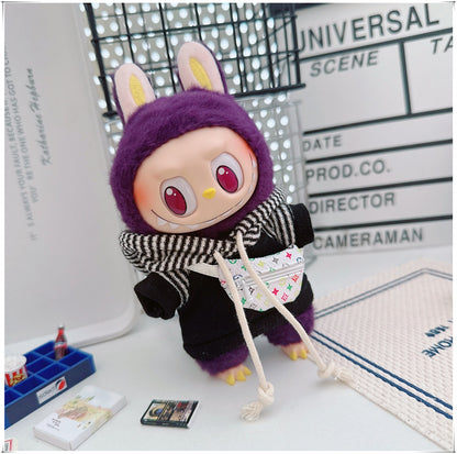 Labubu Doll Outfit - Striped Sweater & Hat Set for 17cm Labubu