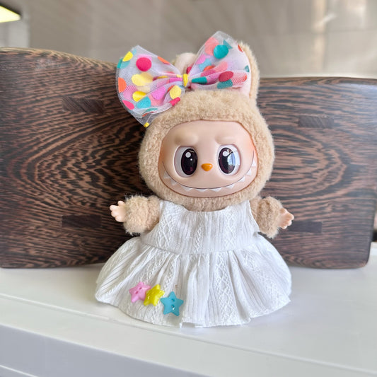 Only clothes] the first and second generation of blind box Rab cloth sitting party doll clothes LABUBU wearing a colorful star skirt
