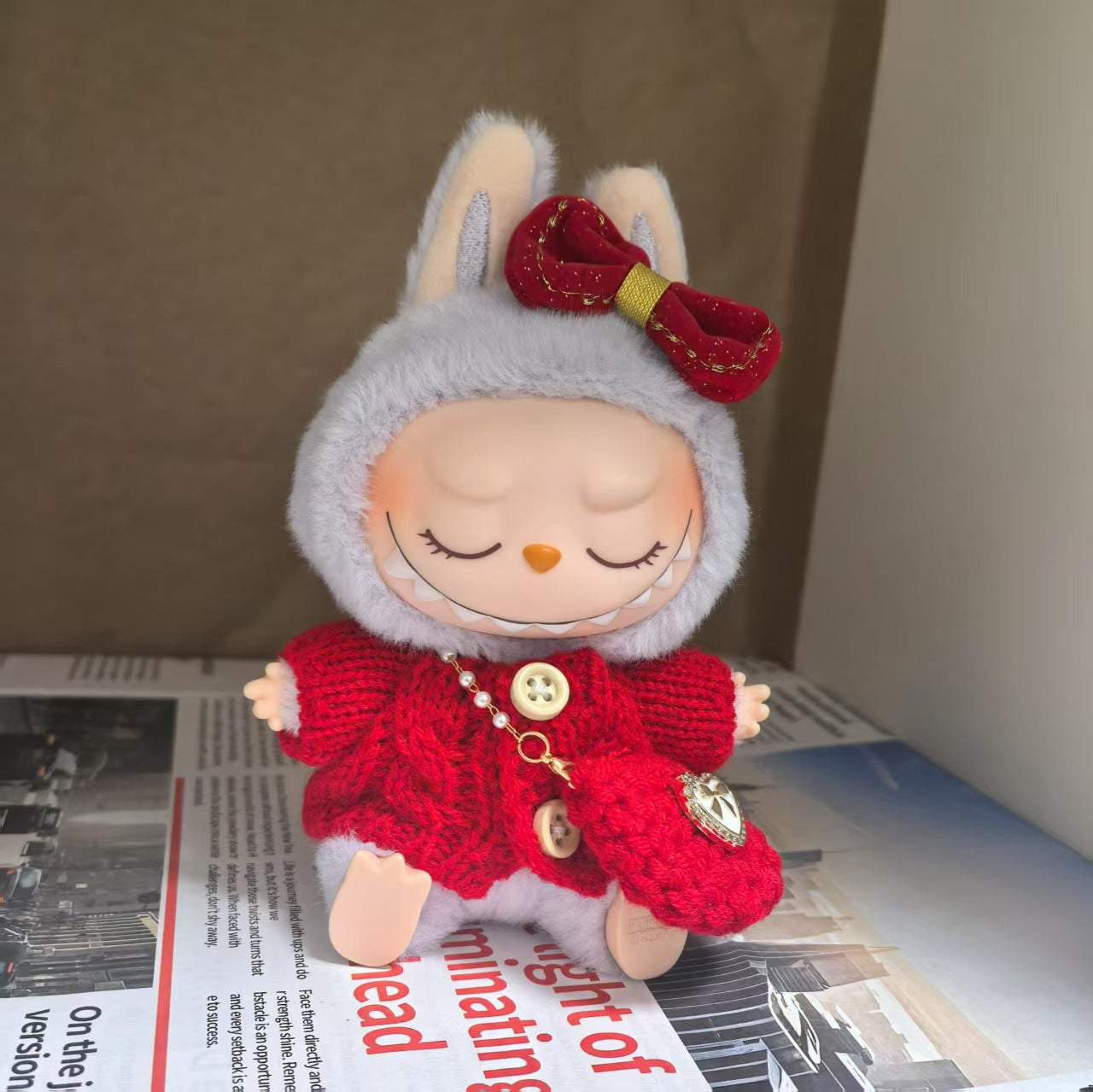 [clothes only] doll clothes for 17cm pendant pull cloth labubu vinyl doll clothes