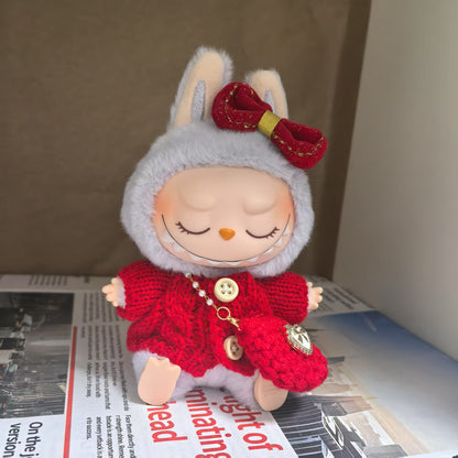 [clothes only] doll clothes for 17cm pendant pull cloth labubu vinyl doll clothes