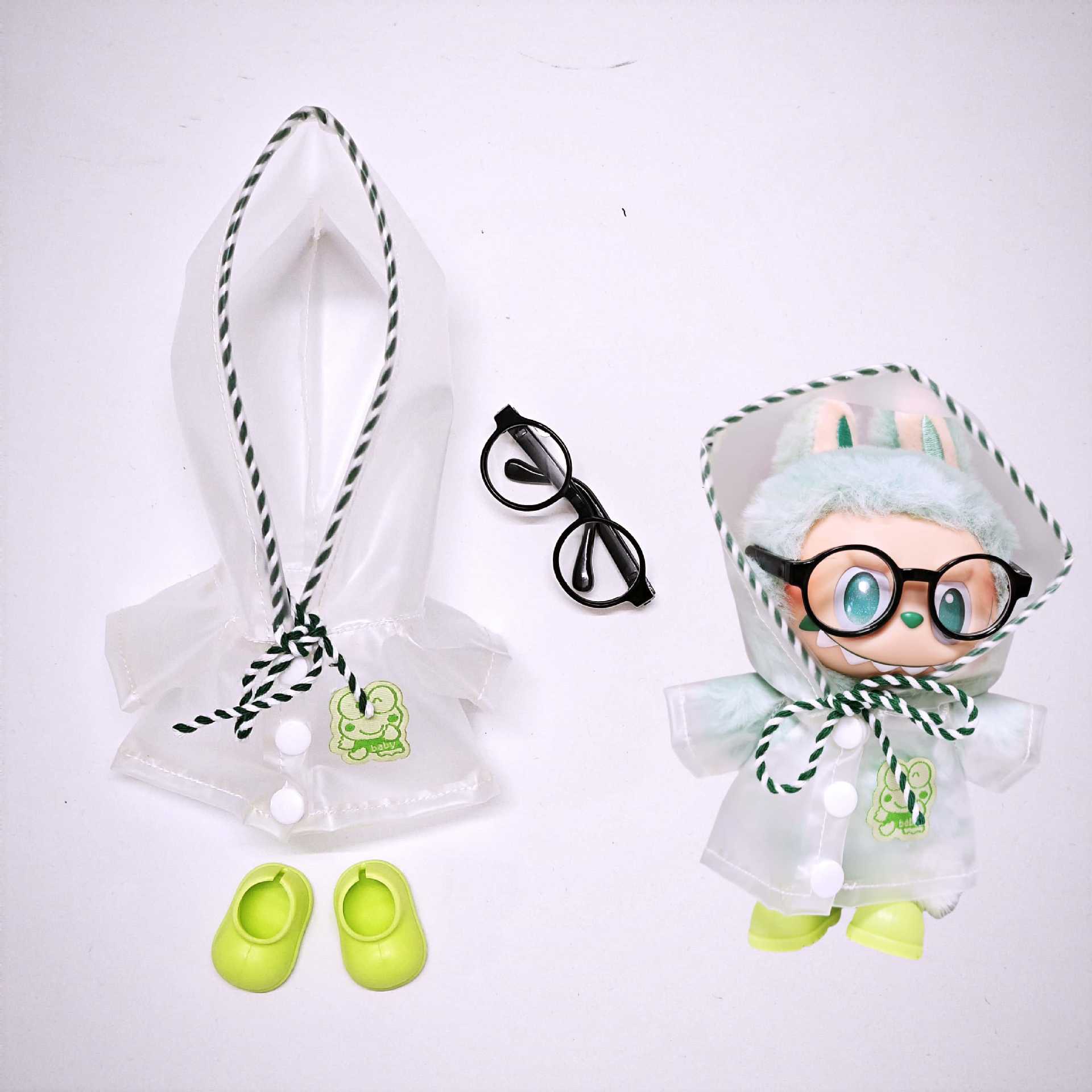 Labubu Doll Raincoat Outfit for 15cm & 17cm Dolls - Macaron Style