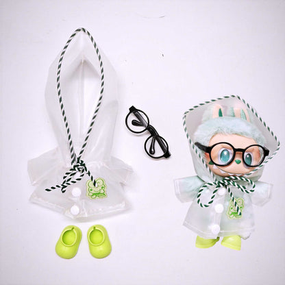 Labubu Doll Raincoat Outfit for 15cm & 17cm Dolls - Macaron Style