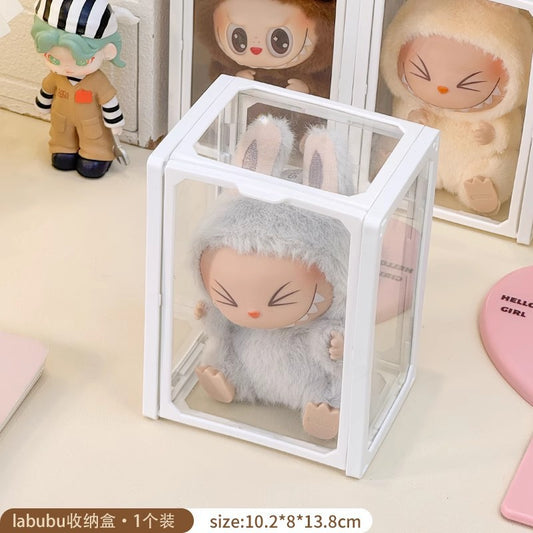 Labubu Display Box Wall-Mounted Labubu Vinyl Doll Storage Box Cotton Doll Plush Toy Transparent Doll Cabinet